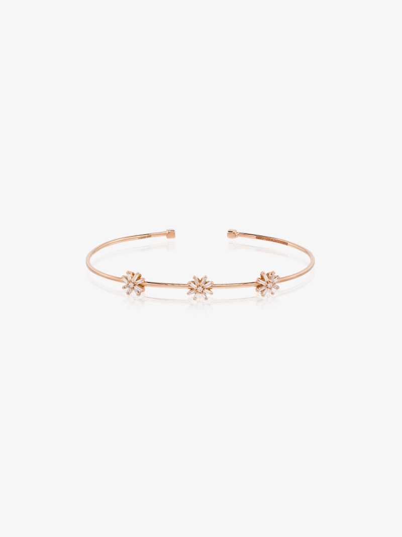 18k Rose Gold Flower Diamond Bracelet