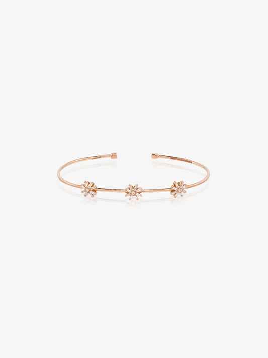 18k Rose Gold Flower Diamond Bracelet