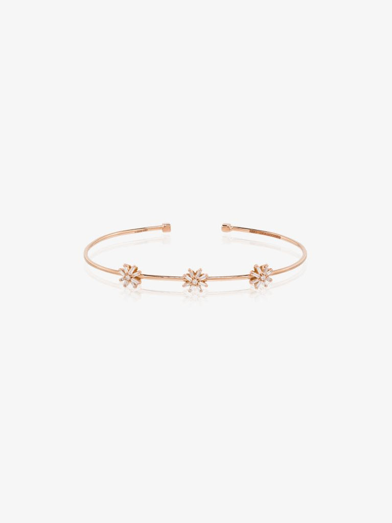 18k Rose Gold Flower Diamond Bracelet