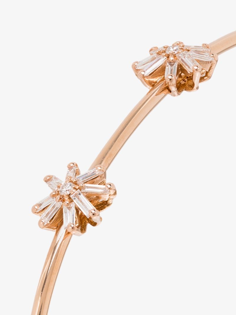 18k Rose Gold Flower Diamond Bracelet