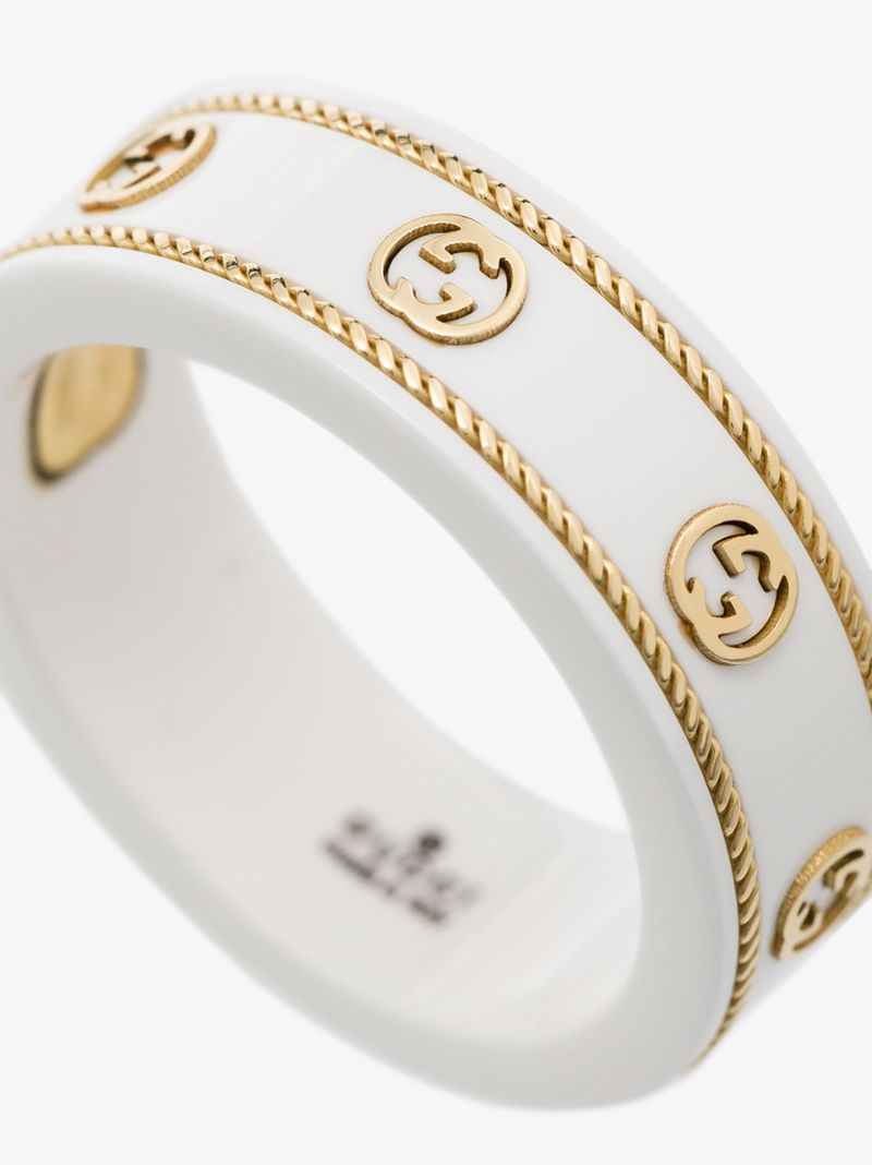 18k Yellow Gold Gg Logo Ring