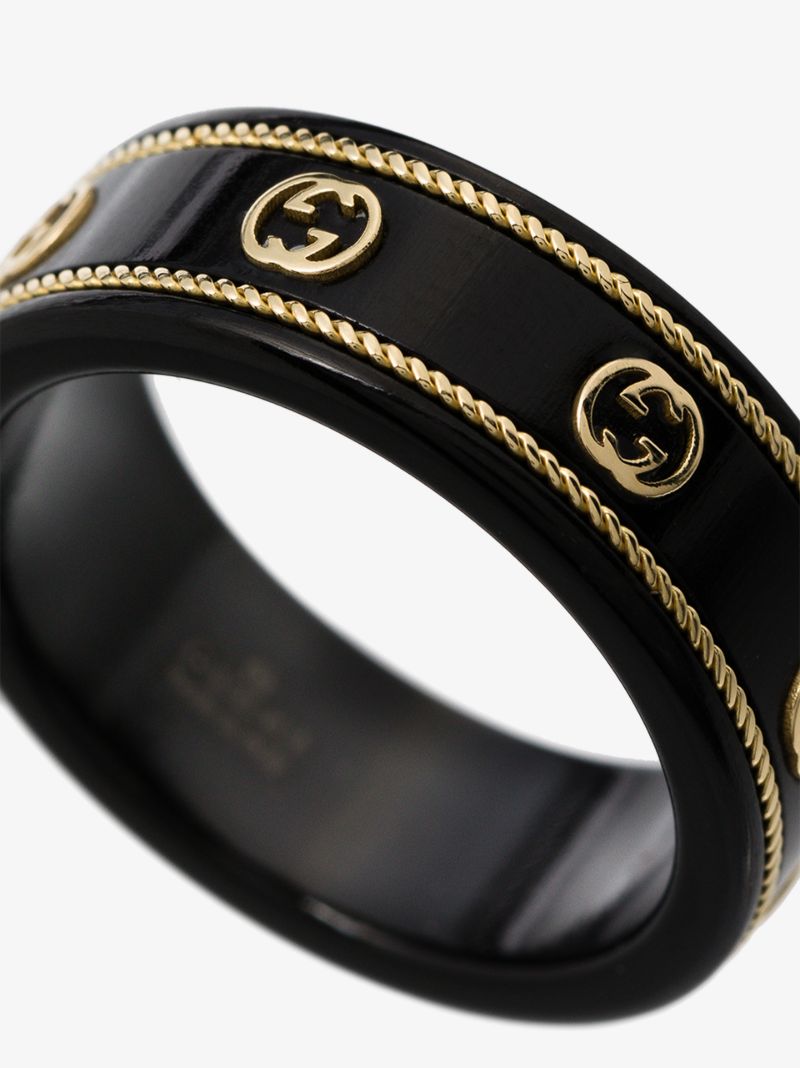 18k Yellow Gold Gg Logo Ring