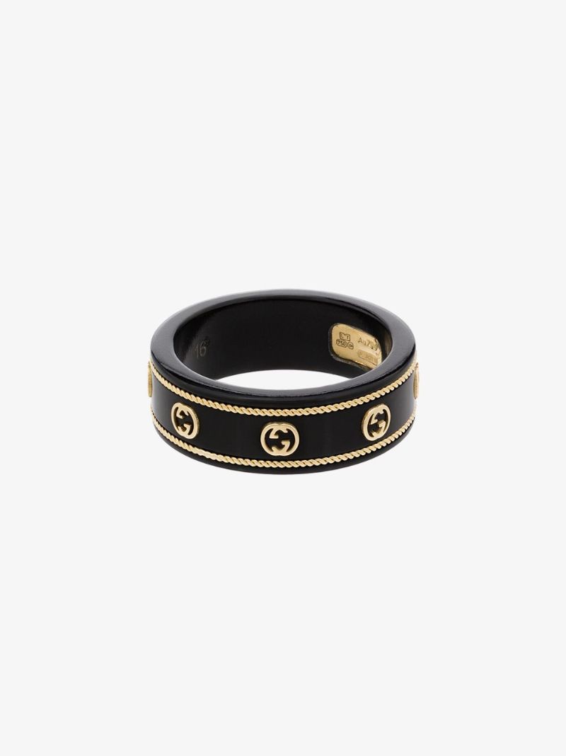 18k Yellow Gold Gg Logo Ring