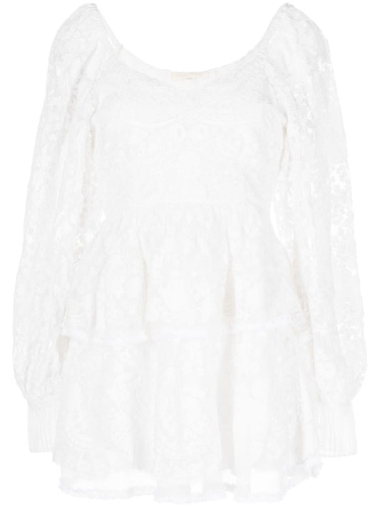 Astor Long-sleeved Silk Mini Dress