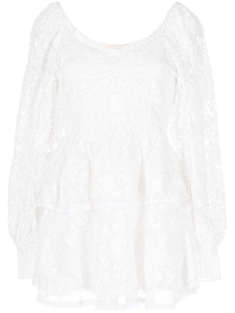 Astor Long-sleeved Silk Mini Dress