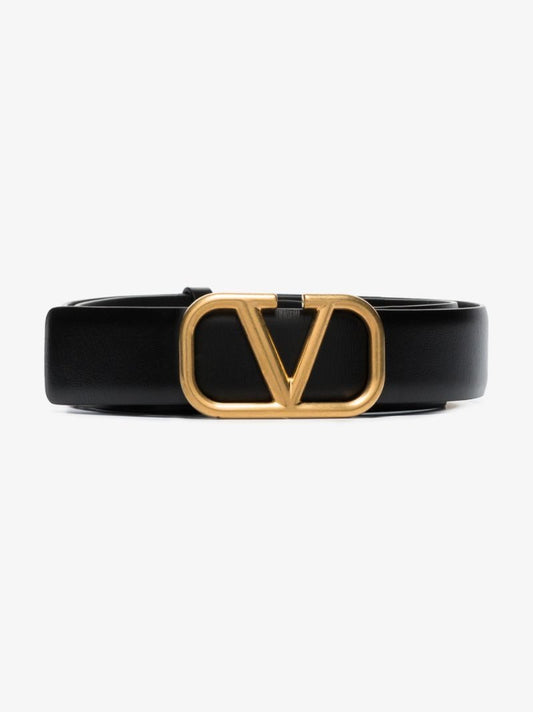 Black Classic Vlogo Leather Belt