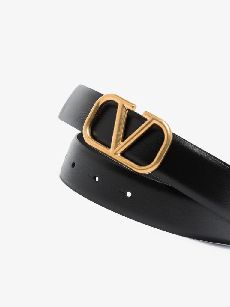 Black Classic Vlogo Leather Belt