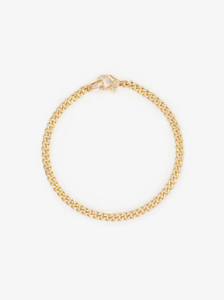18kt Yellow Gold Pavé Diamond 7.5 Inch Link Bracelet