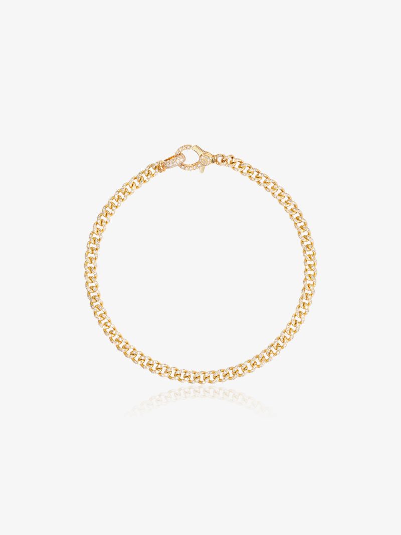 18k Yellow Gold 7 Inch Baby Pavé Diamond Bracelet