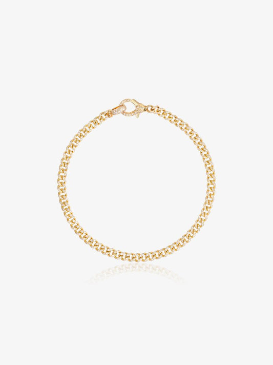 18k Yellow Gold 7 Inch Baby Pavé Diamond Bracelet