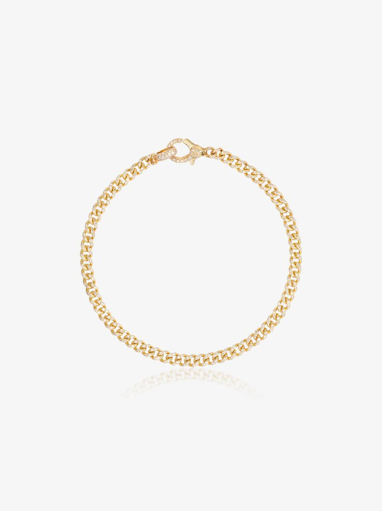 18k Yellow Gold 7 Inch Baby Pavé Diamond Bracelet