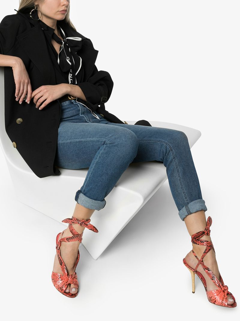 Coral 105 Python Effect Leather Sandals