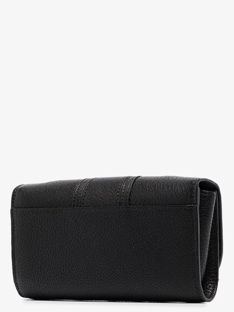 Black Hana Leather Chain Wallet Bag