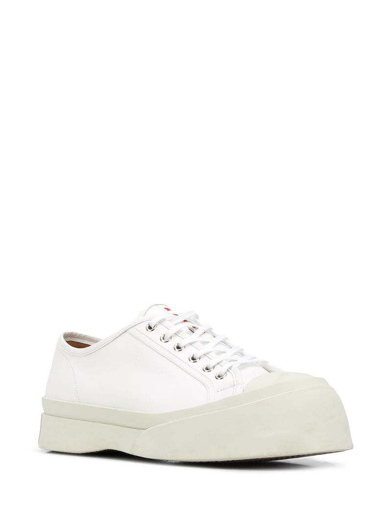 White Pablo Leather Platform Sneakers