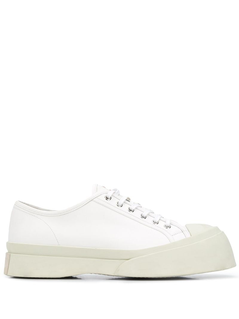 White Pablo Leather Platform Sneakers