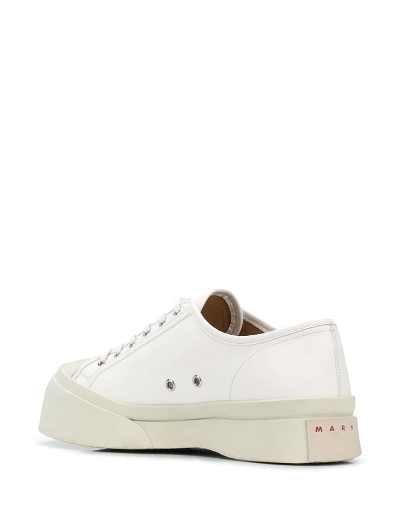 White Pablo Leather Platform Sneakers
