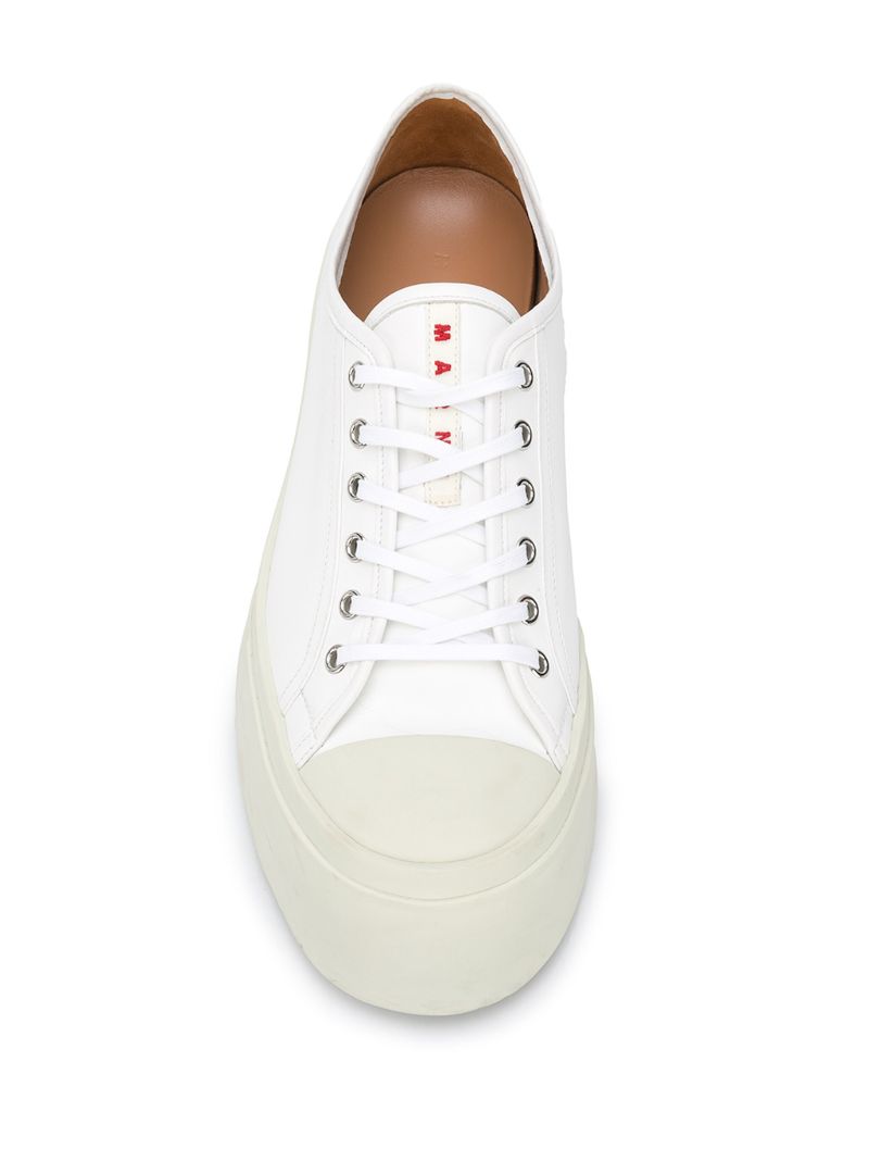 White Pablo Leather Platform Sneakers