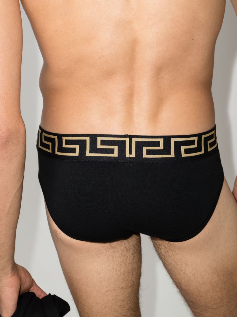 Black Greca Waistband Cotton Slips Set