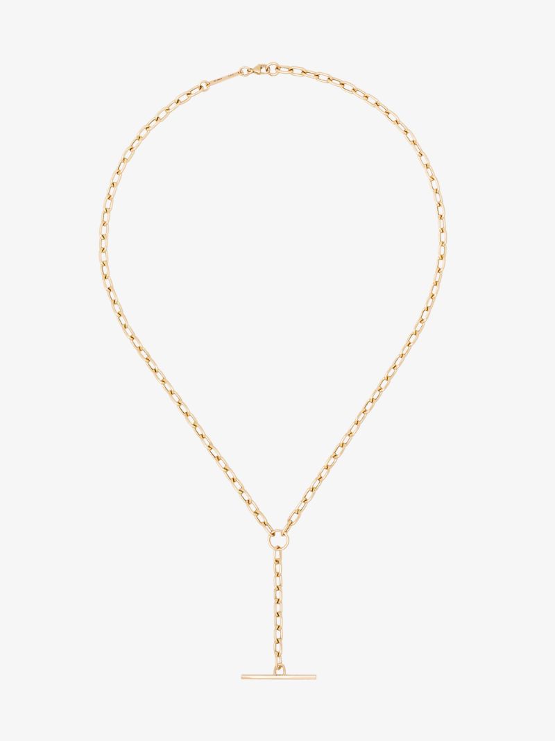 14k Yellow Gold Link Bar Necklace