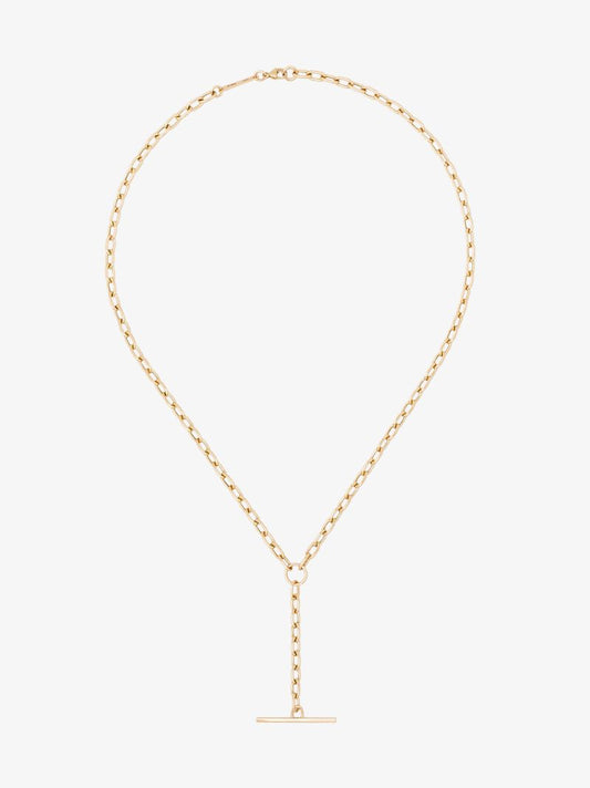 14k Yellow Gold Link Bar Necklace