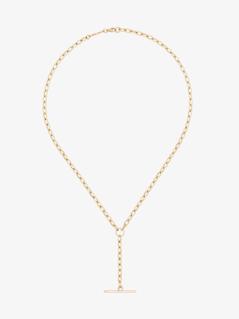 14k Yellow Gold Link Bar Necklace