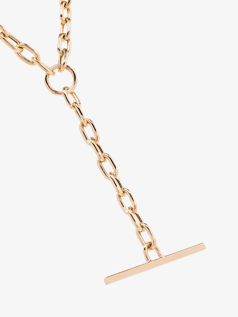 14k Yellow Gold Link Bar Necklace