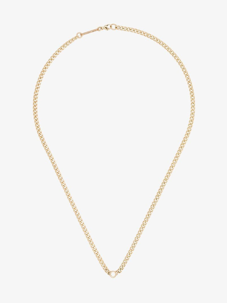 14k Yellow Gold Curb Chain Diamond Necklace