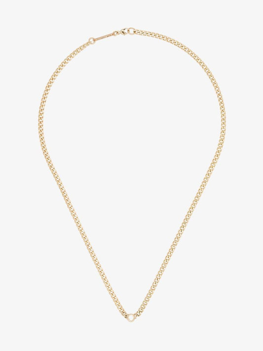 14k Yellow Gold Curb Chain Diamond Necklace