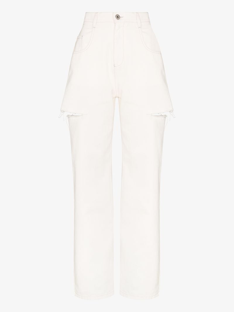 Side Slit Curved Leg Jeans