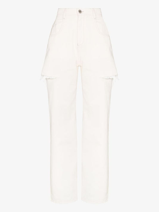 Side Slit Curved Leg Jeans