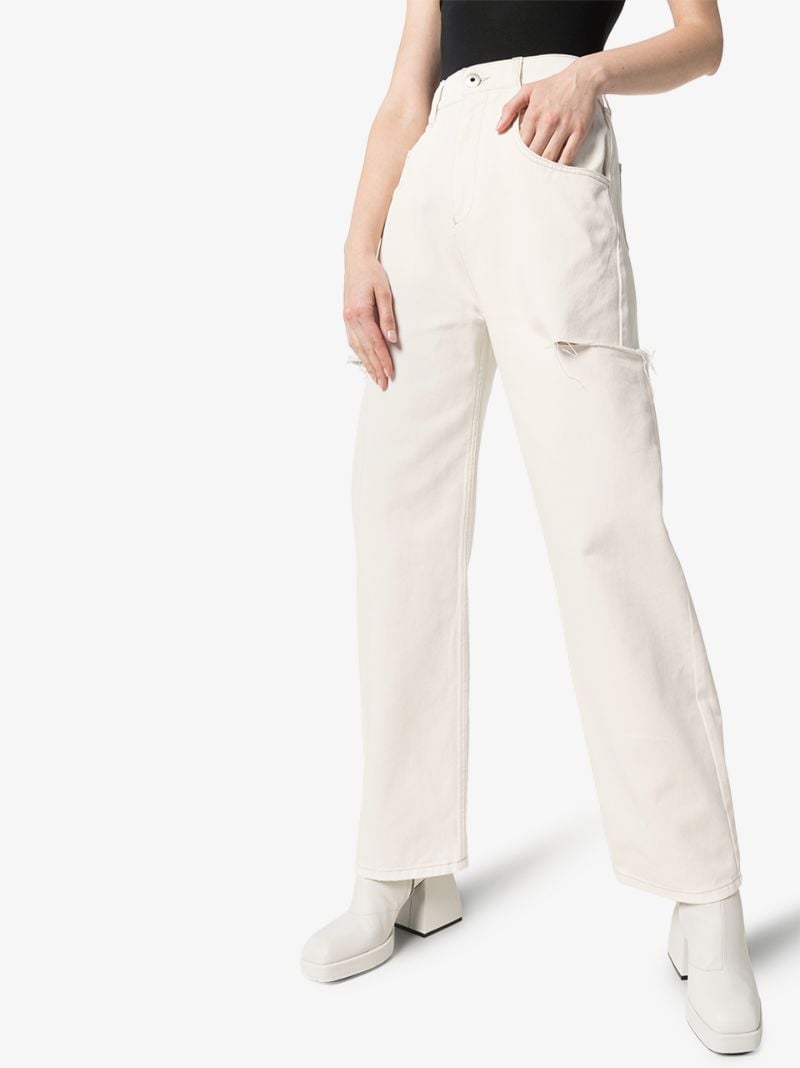 Side Slit Curved Leg Jeans