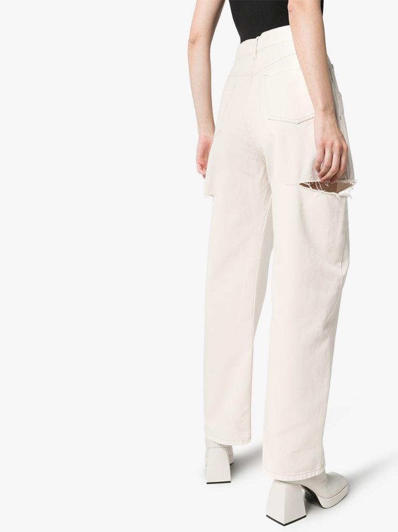 Side Slit Curved Leg Jeans