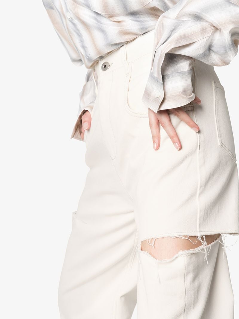 Side Slit Curved Leg Jeans
