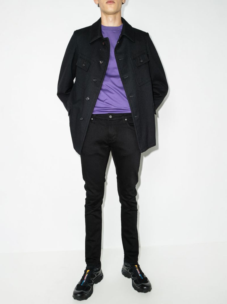 Black Tight Terry Skinny Jeans
