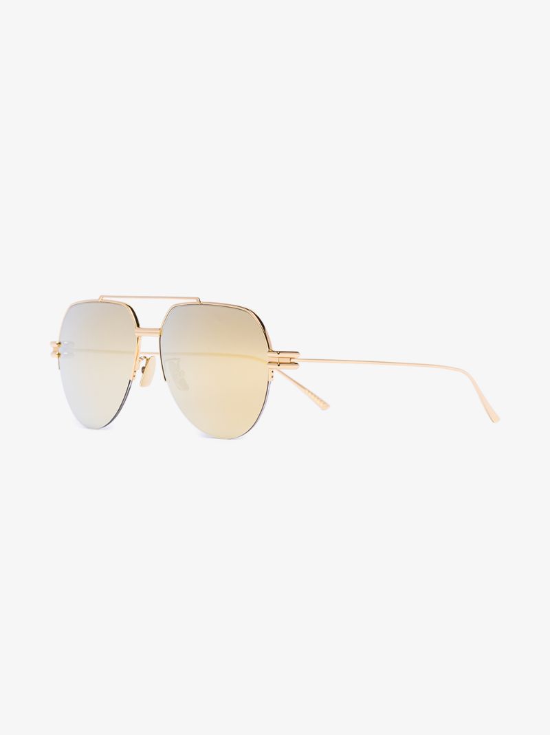 Gold Tone Aviator Sunglasses