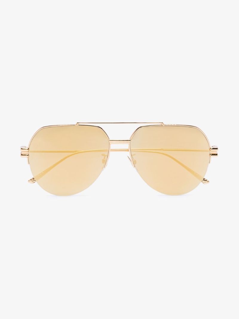Gold Tone Aviator Sunglasses