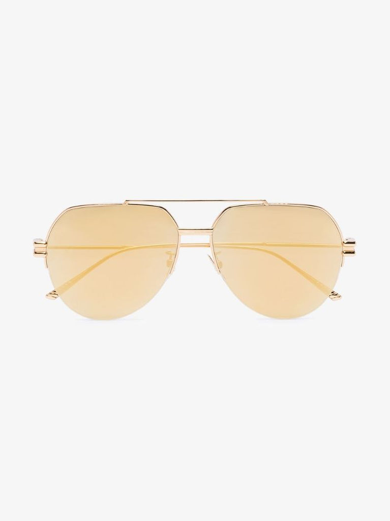 Gold Tone Aviator Sunglasses