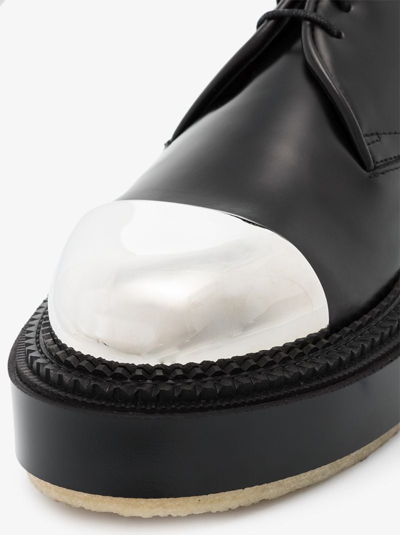 X Undercover Black Metal Cap Derby Shoes