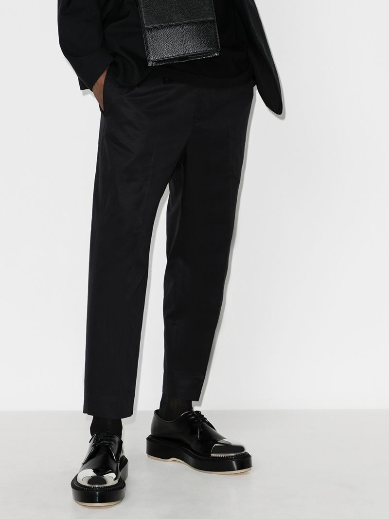 X Undercover Black Metal Cap Derby Shoes