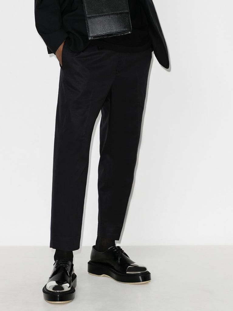 X Undercover Black Metal Cap Derby Shoes