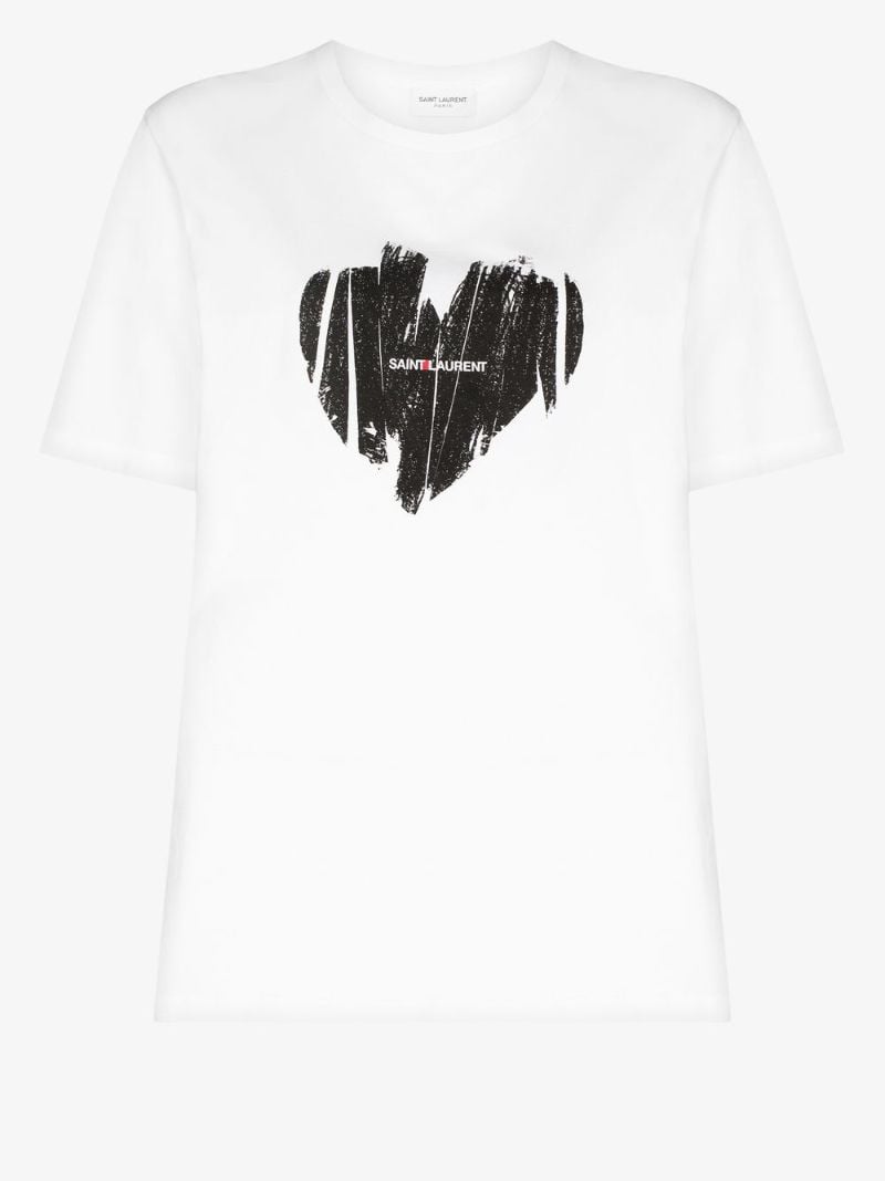 White Heart Logo Print T-shirt