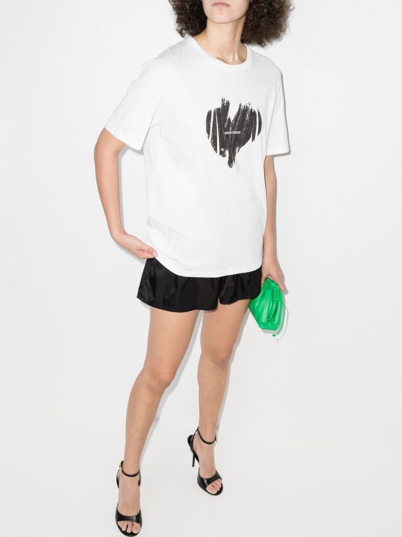 White Heart Logo Print T-shirt