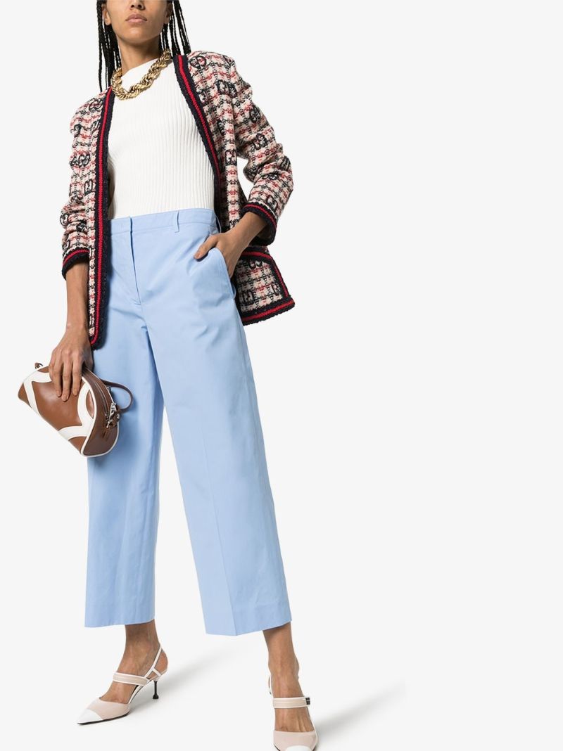 Cropped Wide-leg Trousers