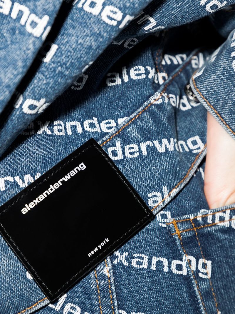 Blue Game Logo Print Denim Jacket