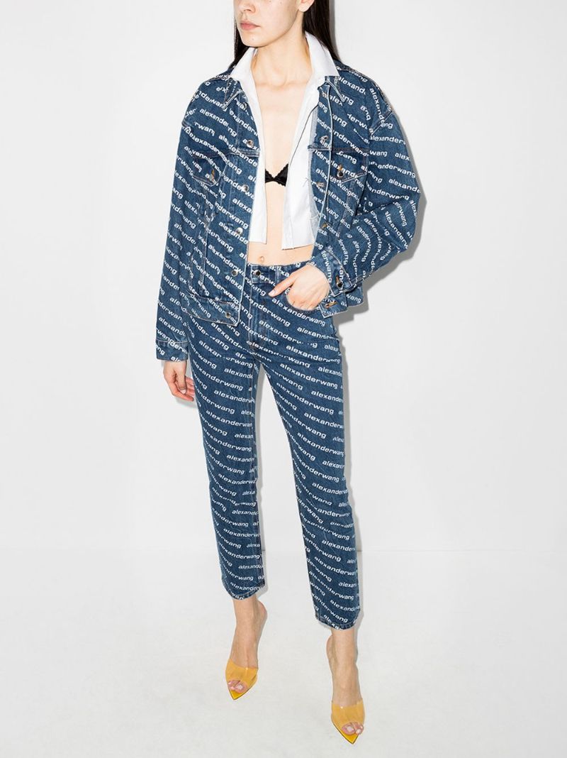 Blue Game Logo Print Denim Jacket