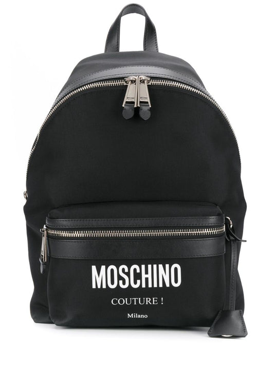 Logo-print Leather-trim Backpack