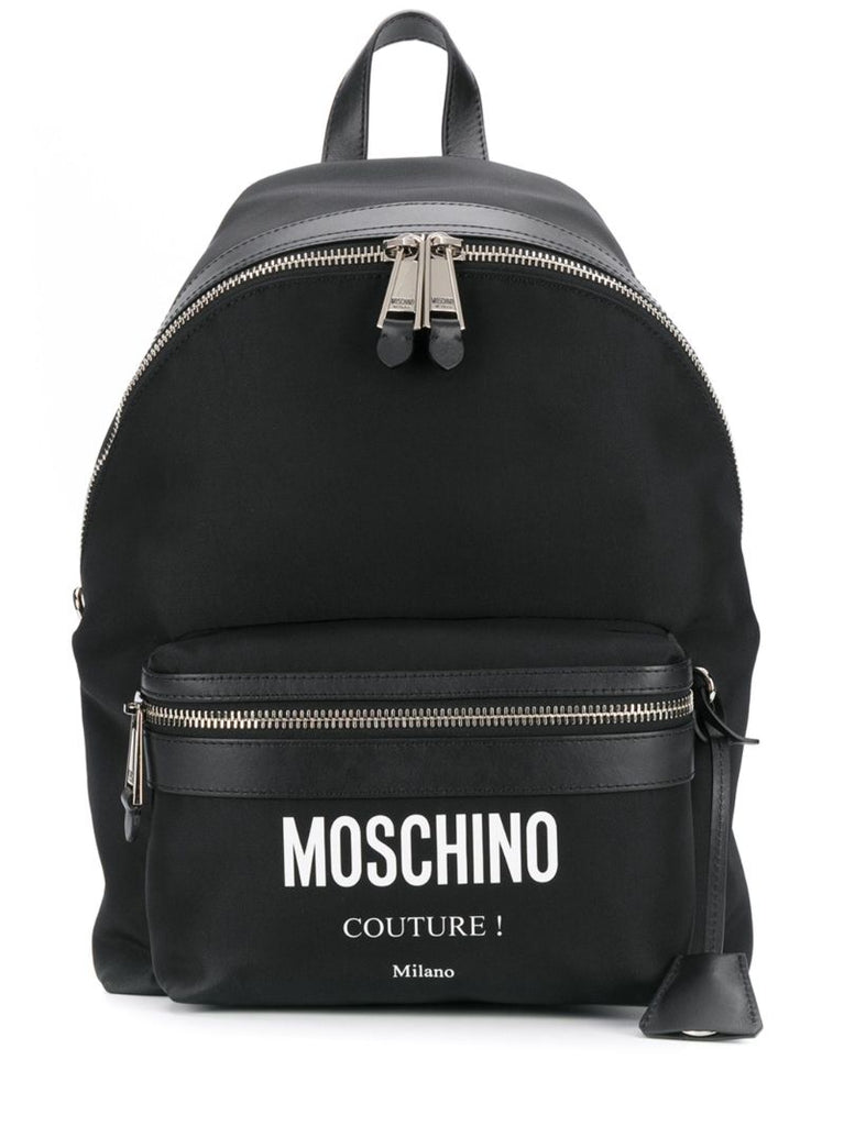 Logo-print Leather-trim Backpack
