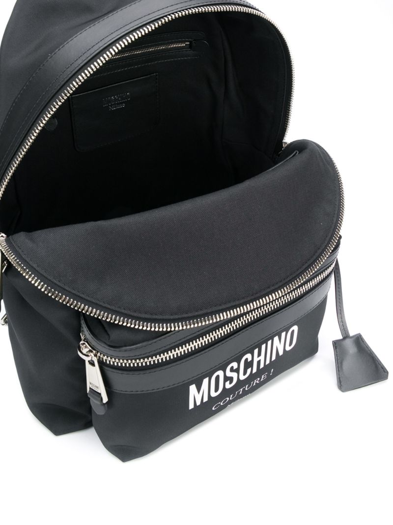 Logo-print Leather-trim Backpack