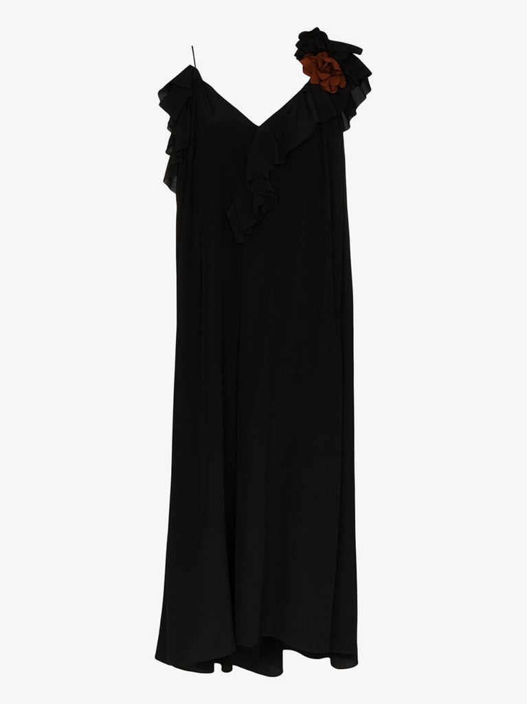 Ruffle Trim Midi Dress