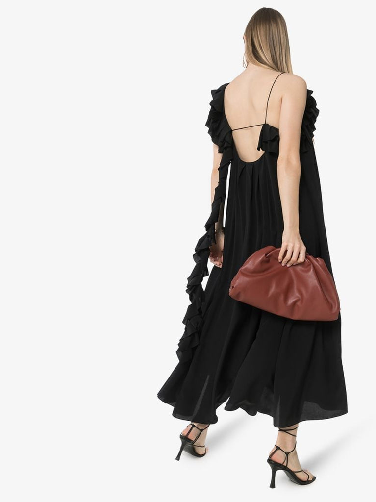 Ruffle Trim Midi Dress